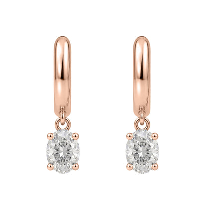Lab-Grown Diamond Oval Hoop Earrings in 14K White Gold or 14K Yellow Gold