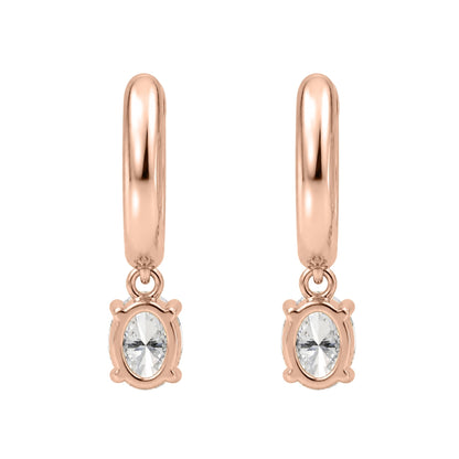 Lab-Grown Diamond Oval Hoop Earrings in 14K White Gold or 14K Yellow Gold