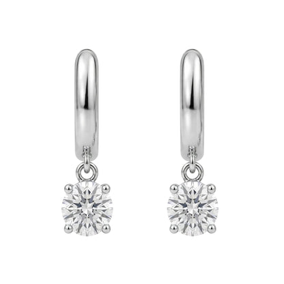 Lab-Grown Diamond Round Hoop Earrings in 14K White Gold or 14K Yellow Gold