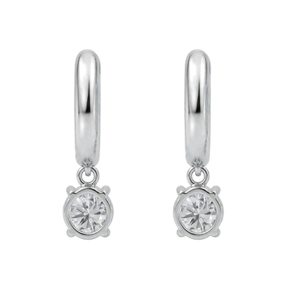 Lab-Grown Diamond Round Hoop Earrings in 14K White Gold or 14K Yellow Gold