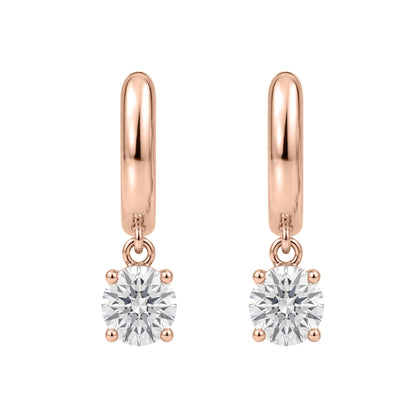 Lab-Grown Diamond Round Hoop Earrings in 14K White Gold or 14K Yellow Gold