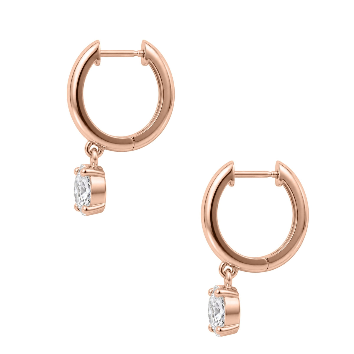 Lab-Grown Diamond Round Hoop Earrings in 14K White Gold or 14K Yellow Gold