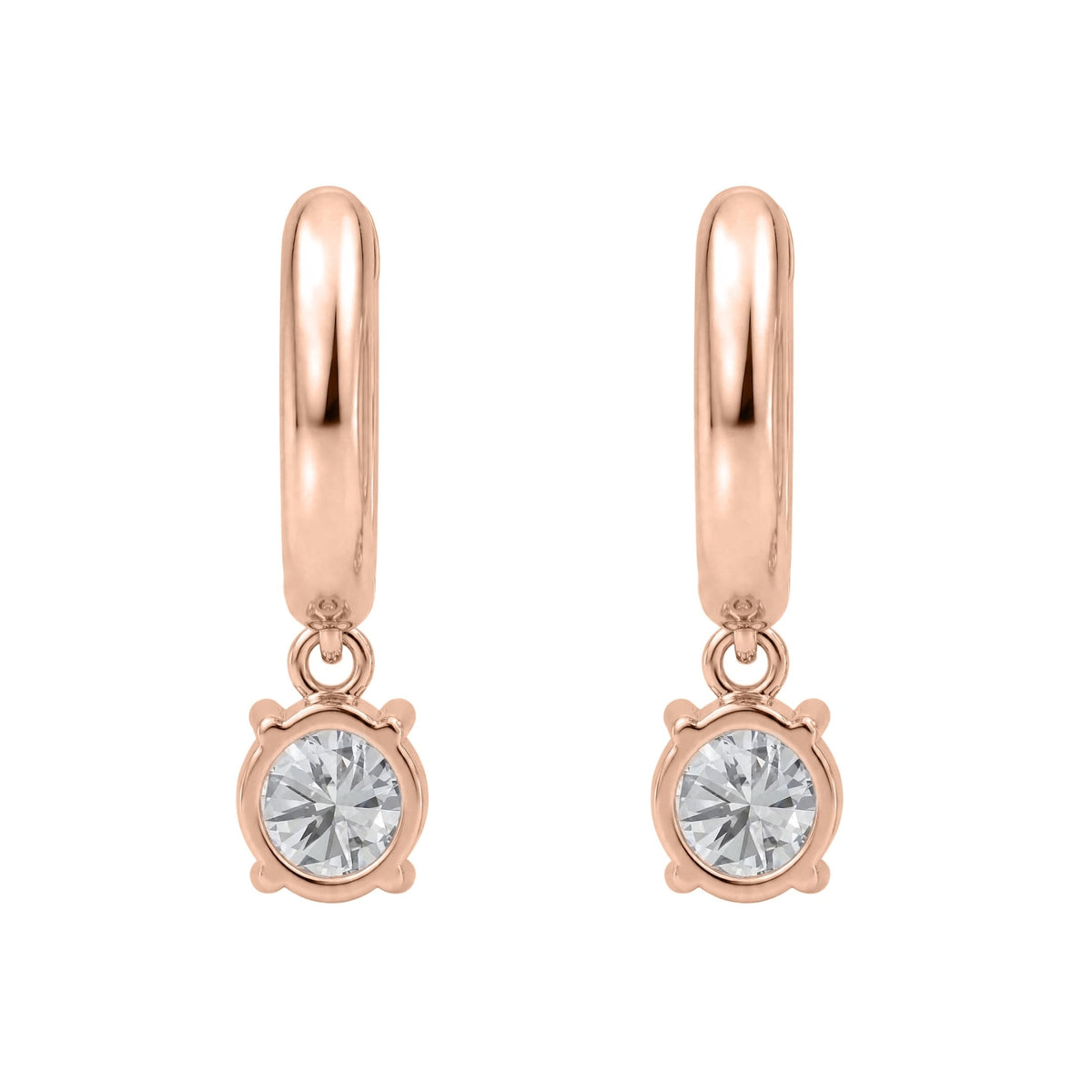 Lab-Grown Diamond Round Hoop Earrings in 14K White Gold or 14K Yellow Gold