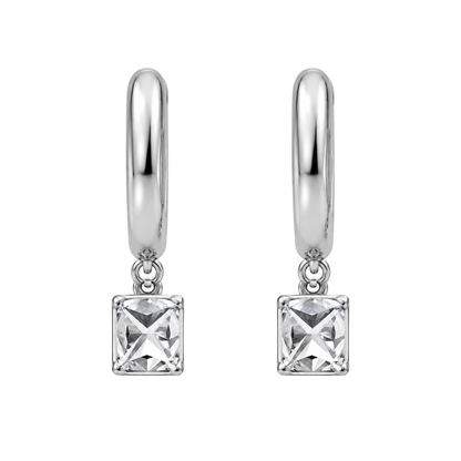 Lab-Grown Diamond Cushion Hoop Earrings in 14K White Gold or 14K Yellow Gold