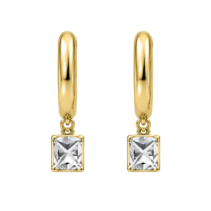 Lab-Grown Diamond Cushion Hoop Earrings in 14K White Gold or 14K Yellow Gold