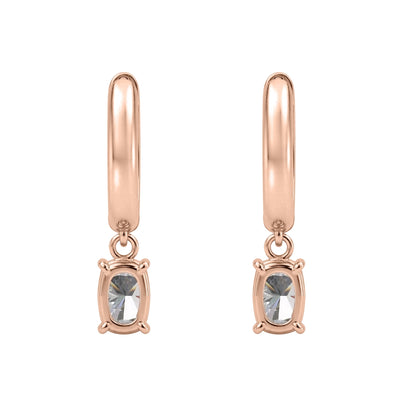 Lab-Grown Diamond Long Cushion Hoop Earrings in 14K White Gold or 14K Yellow Gold