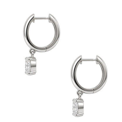 Lab-Grown Diamond Radiant Hoop Earrings in 14K White Gold or 14K Yellow Gold