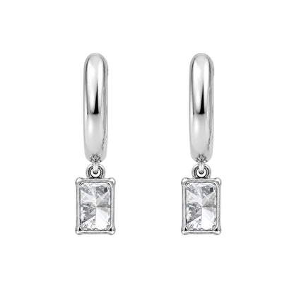 Lab-Grown Diamond Radiant Hoop Earrings in 14K White Gold or 14K Yellow Gold