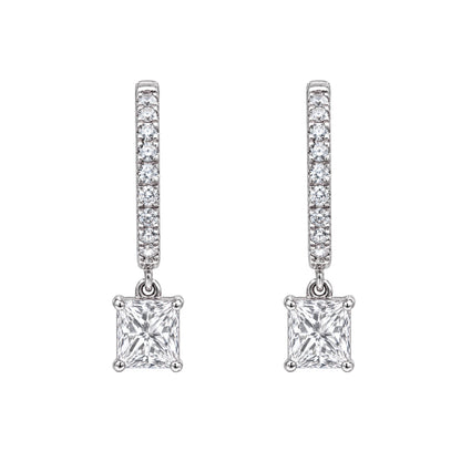 Lab-Grown Diamond Hoop Earrings in 14K White Gold or 14K Yellow Gold