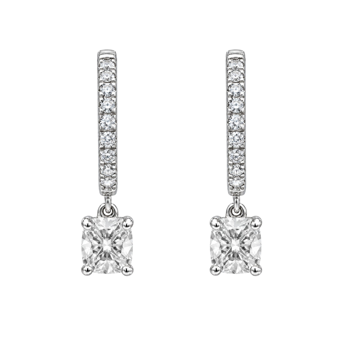 Lab-Grown Diamond Hoop Earrings in 14K White Gold or 14K Yellow Gold