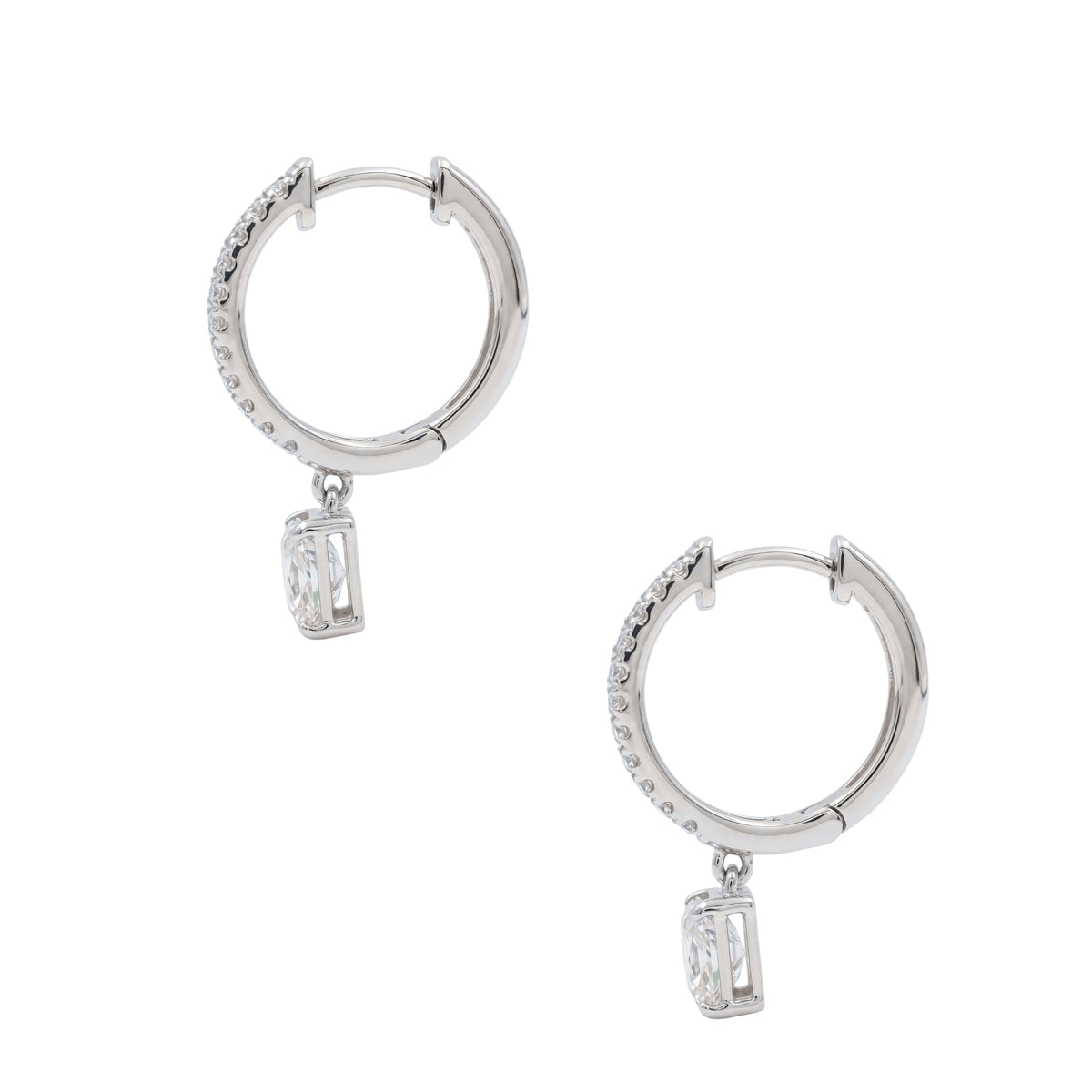 Lab-Grown Diamond Hoop Earrings in 14K White Gold or 14K Yellow Gold