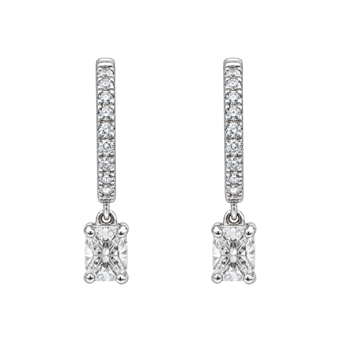 Lab-Grown Diamond Hoop Earrings in 14K White Gold or 14K Yellow Gold