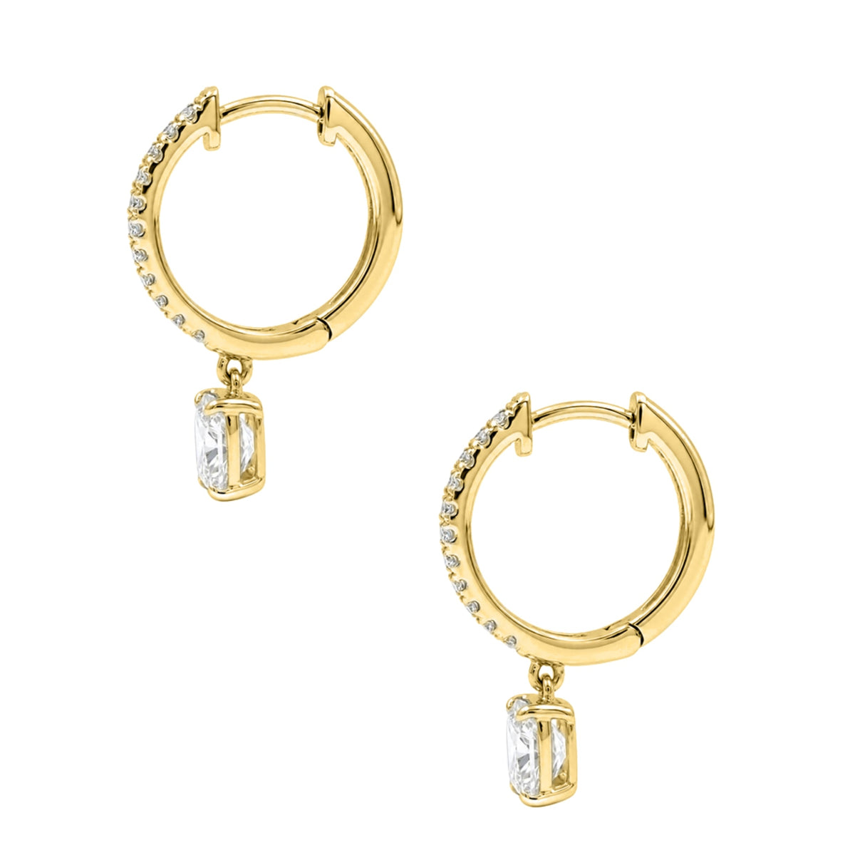 Lab-Grown Diamond Hoop Earrings in 14K White Gold or 14K Yellow Gold