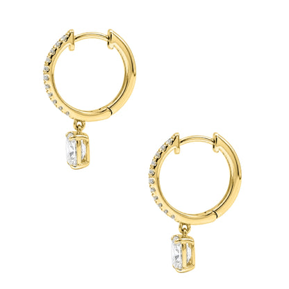 Lab-Grown Diamond Hoop Earrings in 14K White Gold or 14K Yellow Gold