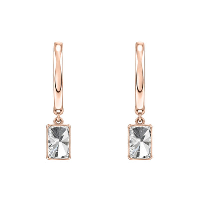 Lab-Grown Diamond Long Cushion With Round Hoop Earrings in 14K White Gold or 14K Yellow Gold