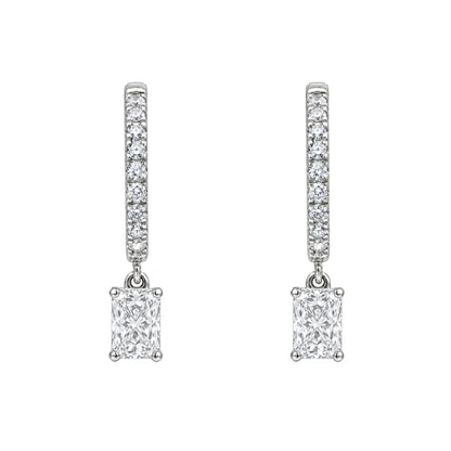 Lab-Grown Diamond Hoop Earrings in 14K White Gold or 14K Yellow Gold