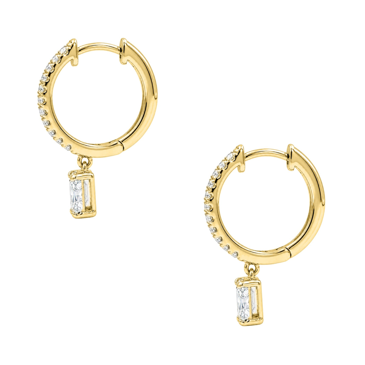 Lab-Grown Diamond Hoop Earrings in 14K White Gold or 14K Yellow Gold