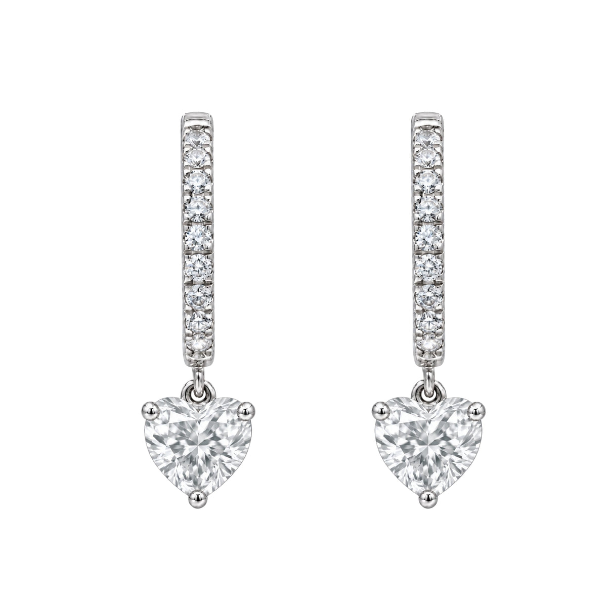 Lab-Grown Diamond Hoop Earrings in 14K White Gold or 14K Yellow Gold