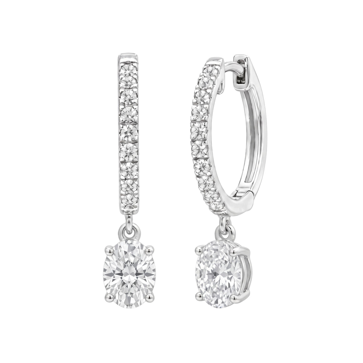 Lab-Grown Diamond Hoop Earrings in 14K White Gold or 14K Yellow Gold
