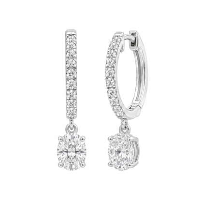 Lab-Grown Diamond Hoop Earrings in 14K White Gold or 14K Yellow Gold