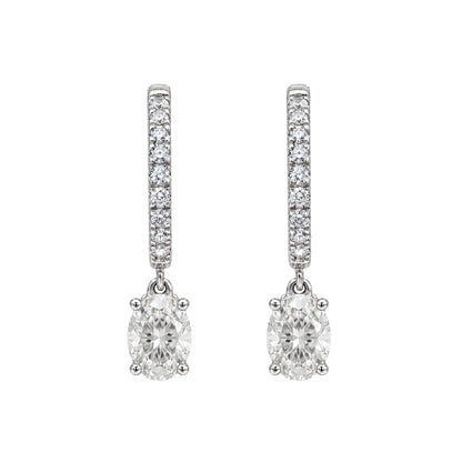 Lab-Grown Diamond Hoop Earrings in 14K White Gold or 14K Yellow Gold