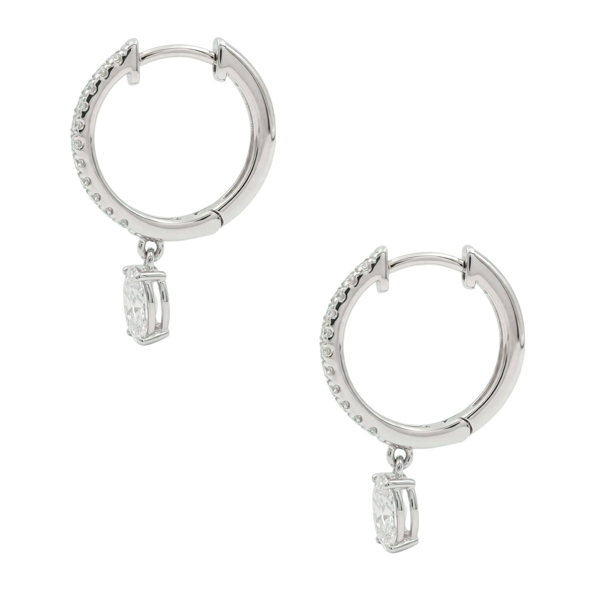 Lab-Grown Diamond Hoop Earrings in 14K White Gold or 14K Yellow Gold