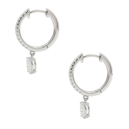Lab-Grown Diamond Hoop Earrings in 14K White Gold or 14K Yellow Gold
