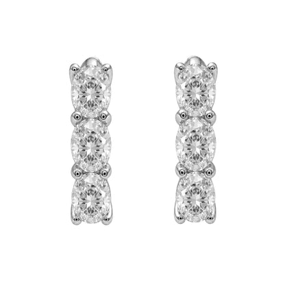 Lab-Grown Diamond Oval Hoop Earrings in 14K White Gold or 14K Yellow Gold
