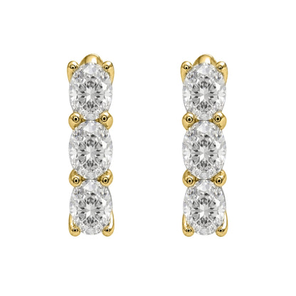 Lab-Grown Diamond Oval Hoop Earrings in 14K White Gold or 14K Yellow Gold