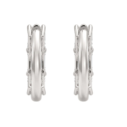 Lab-Grown Diamond Emerald-Cut Hoop Earrings in 14K White Gold or 14K Yellow Gold