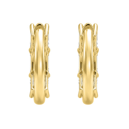 Lab-Grown Diamond Emerald-Cut Hoop Earrings in 14K White Gold or 14K Yellow Gold