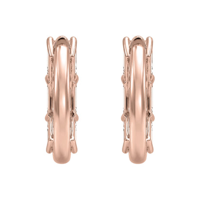Lab-Grown Diamond Emerald-Cut Hoop Earrings in 14K White Gold or 14K Yellow Gold