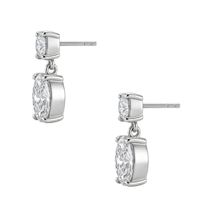 Lab-Grown Diamond Round-Oval Stud Earrings in 14K White Gold or 14K Yellow Gold