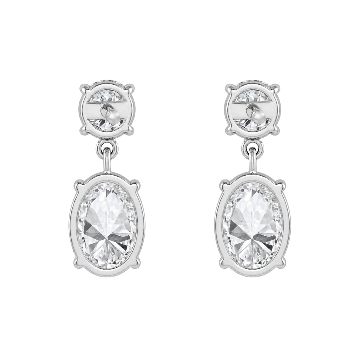Lab-Grown Diamond Round-Oval Stud Earrings in 14K White Gold or 14K Yellow Gold