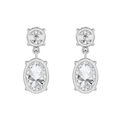 Lab-Grown Diamond Round-Oval Stud Earrings in 14K White Gold or 14K Yellow Gold