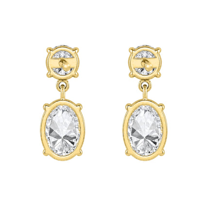 Lab-Grown Diamond Round-Oval Stud Earrings in 14K White Gold or 14K Yellow Gold