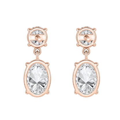 Lab-Grown Diamond Round-Oval Stud Earrings in 14K White Gold or 14K Yellow Gold