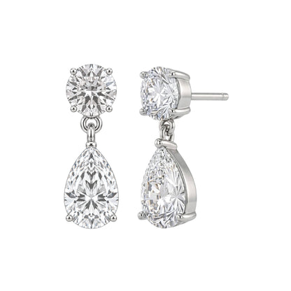 Lab-Grown Diamond Round-Pear Stud Earrings in 14K White Gold or 14K Yellow Gold
