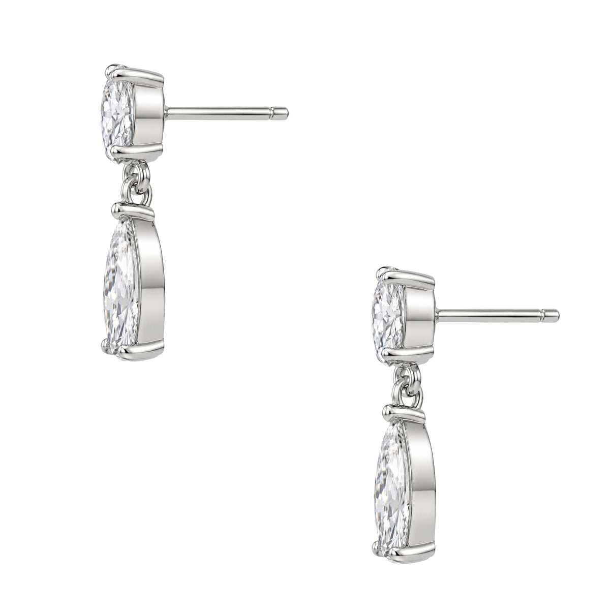 Lab-Grown Diamond Round-Pear Stud Earrings in 14K White Gold or 14K Yellow Gold