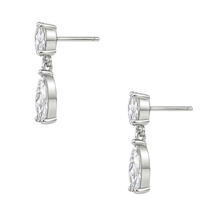 Lab-Grown Diamond Round-Pear Stud Earrings in 14K White Gold or 14K Yellow Gold