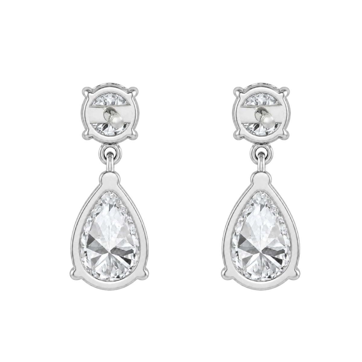 Lab-Grown Diamond Round-Pear Stud Earrings in 14K White Gold or 14K Yellow Gold