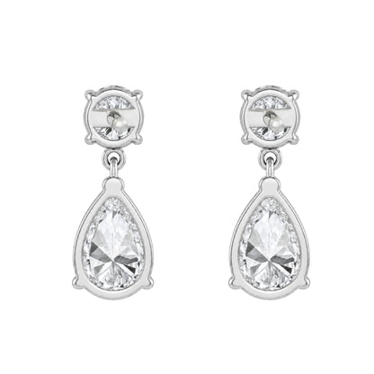 Lab-Grown Diamond Round-Pear Stud Earrings in 14K White Gold or 14K Yellow Gold