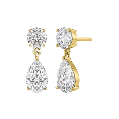 Lab-Grown Diamond Round-Pear Stud Earrings in 14K White Gold or 14K Yellow Gold