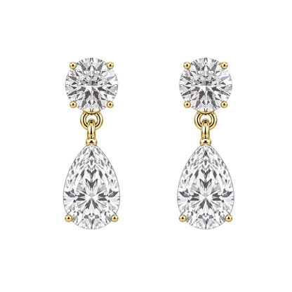Lab-Grown Diamond Round-Pear Stud Earrings in 14K White Gold or 14K Yellow Gold