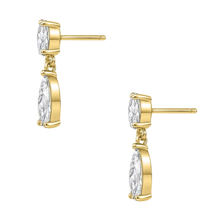 Lab-Grown Diamond Round-Pear Stud Earrings in 14K White Gold or 14K Yellow Gold