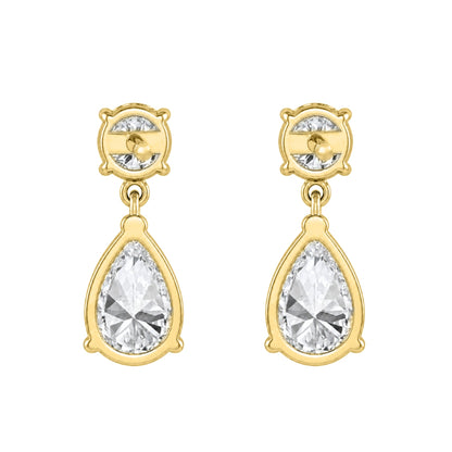 Lab-Grown Diamond Round-Pear Stud Earrings in 14K White Gold or 14K Yellow Gold