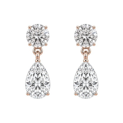 Lab-Grown Diamond Round-Pear Stud Earrings in 14K White Gold or 14K Yellow Gold