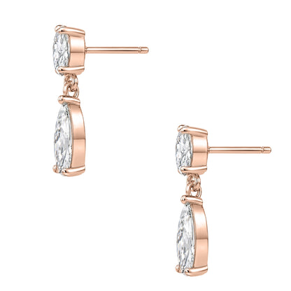 Lab-Grown Diamond Round-Pear Stud Earrings in 14K White Gold or 14K Yellow Gold