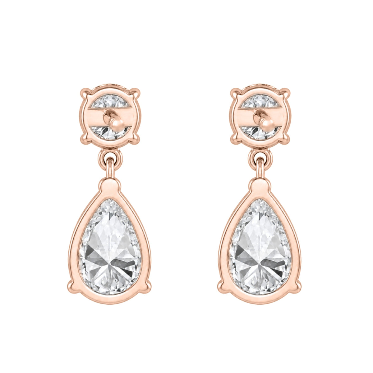Lab-Grown Diamond Round-Pear Stud Earrings in 14K White Gold or 14K Yellow Gold