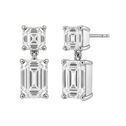 Lab-Grown Diamond Emerald-Cut & Asscher Stud Earrings in 14K White Gold or 14K Yellow Gold